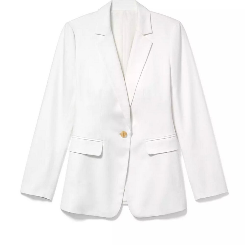 Classic White Single-Button Blazer